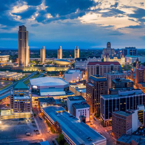 aerial panorama of Albany, New York