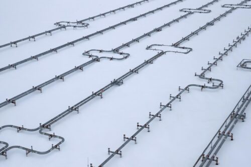 aeriel view of oil gas pipelines