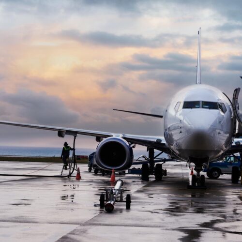 plane on runway