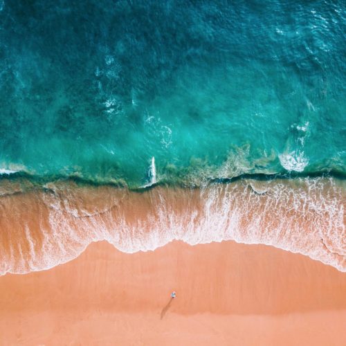 Aerial shot of a beach