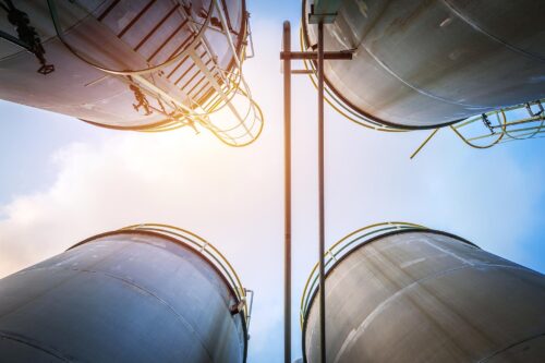 below angle of industrial tanks