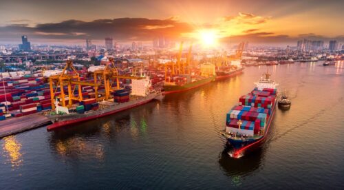 cargo ships in port
