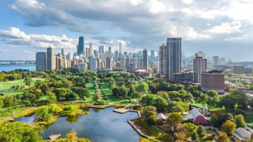 city with green spaces