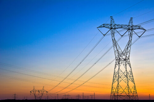 powerlines at sunset