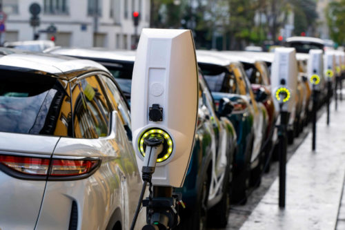 EV charging stations on the street