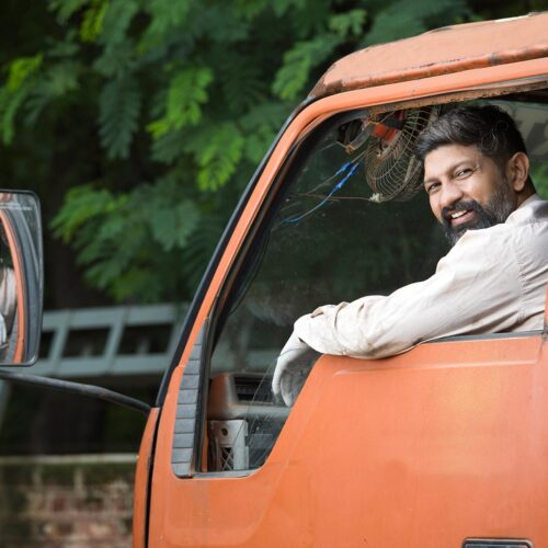 happy truck diver
