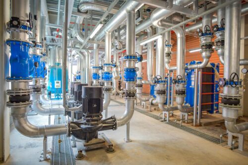 industrial pipe room