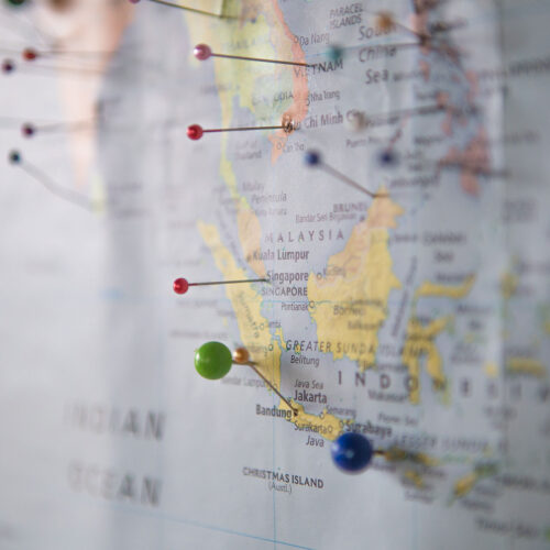 map with pushpins