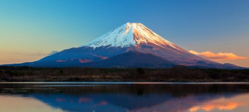 mountain reflected in water