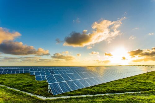 solar panels in sunlight