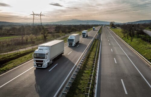 trucks on highway