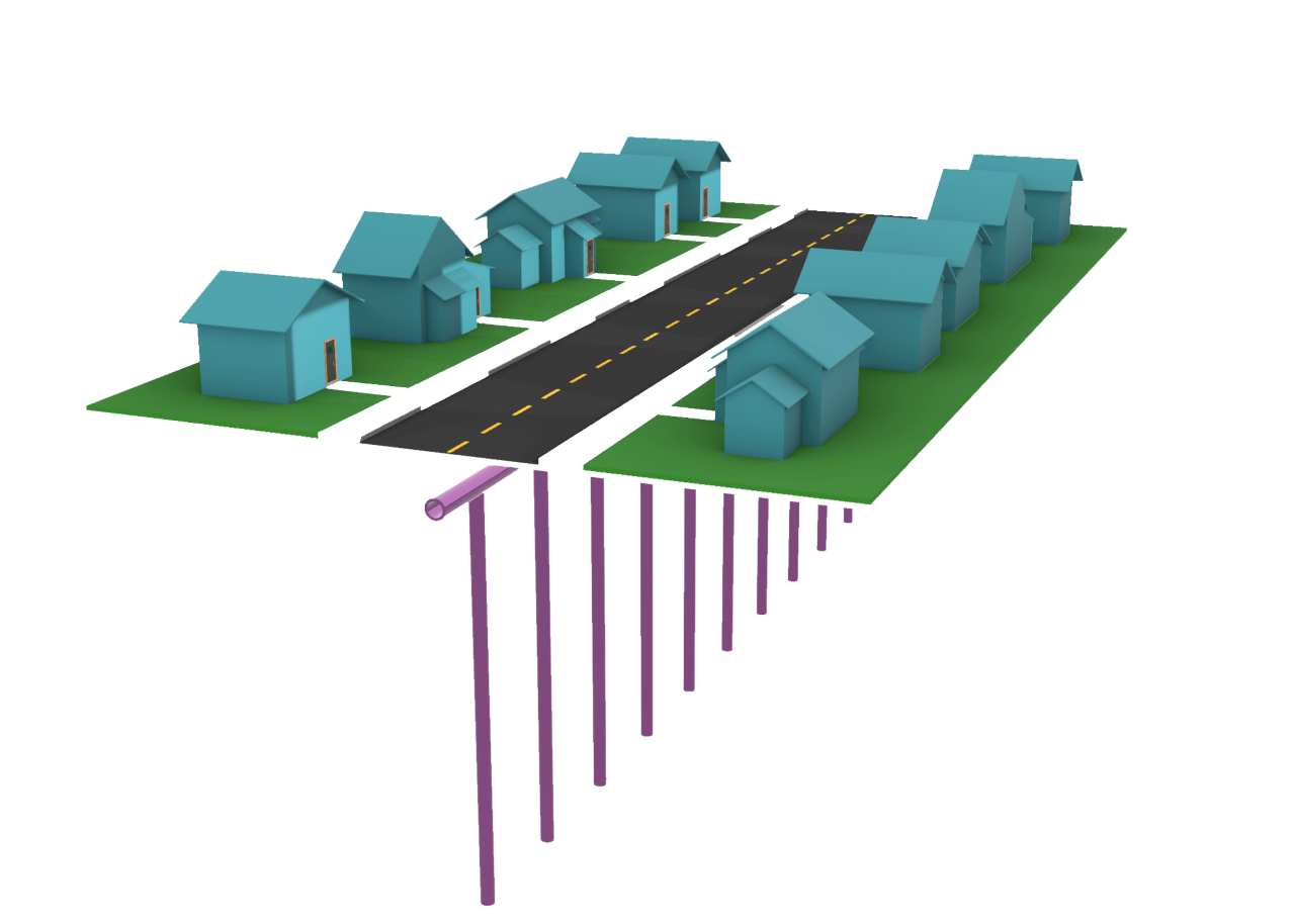 Geothermal heat pumps can be scaled up to meet an entire community’s heating and cooling needs